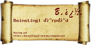 Beinstingl Árpád névjegykártya